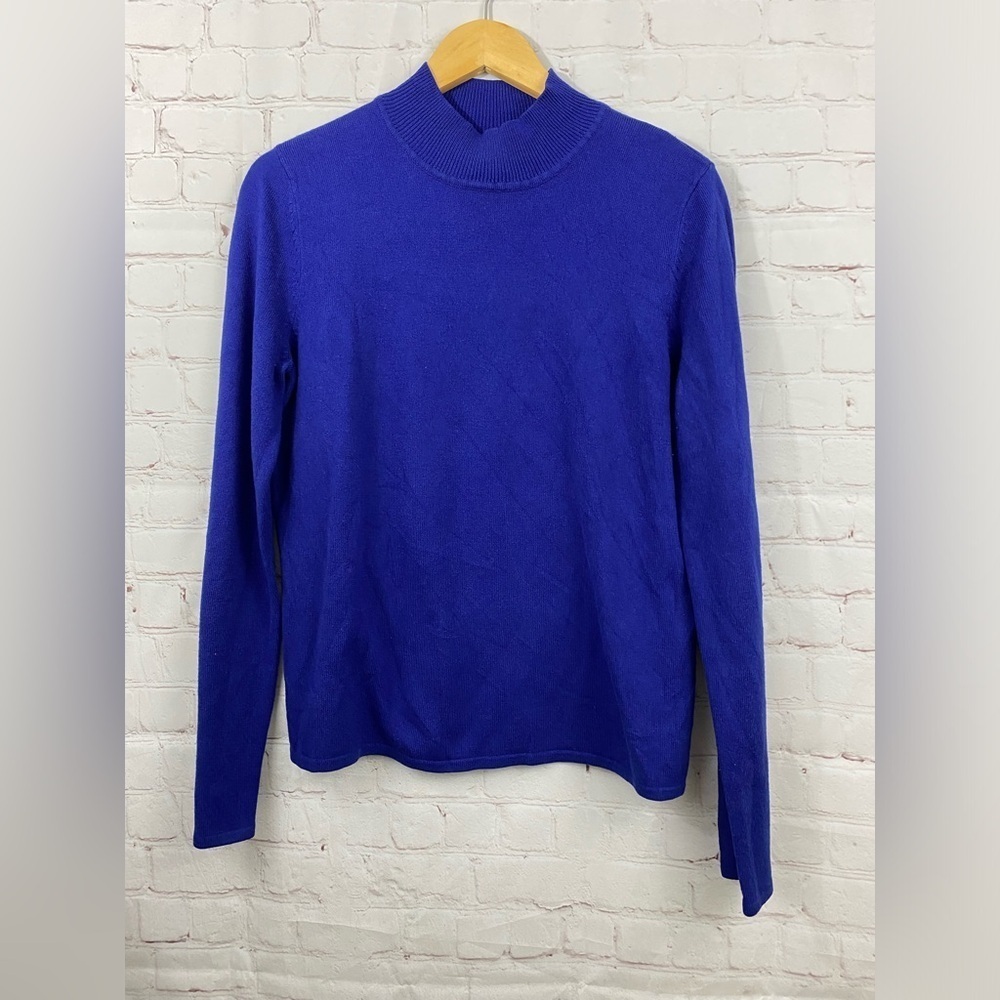 East 5th Sweater Womens Size Large Blueish Purple Mock Neck Long Sleeves Acrylic
